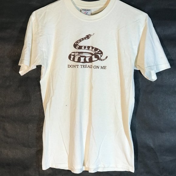 Don't Tread On Me Snake White Short Sleeve Tee T Shirt - Picture 2 of 6